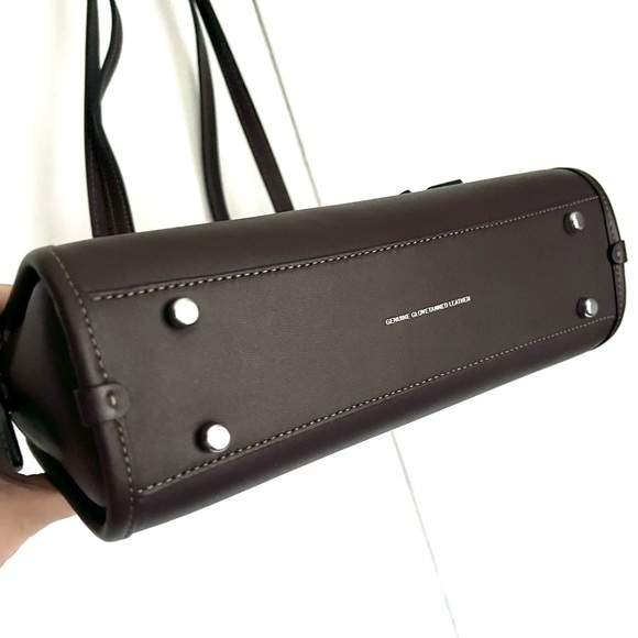 Coach Swing Zip Shoulder Bag Maple Brown Glovetanned Leather Buckle Purse CM565 - Picture 6 of 11